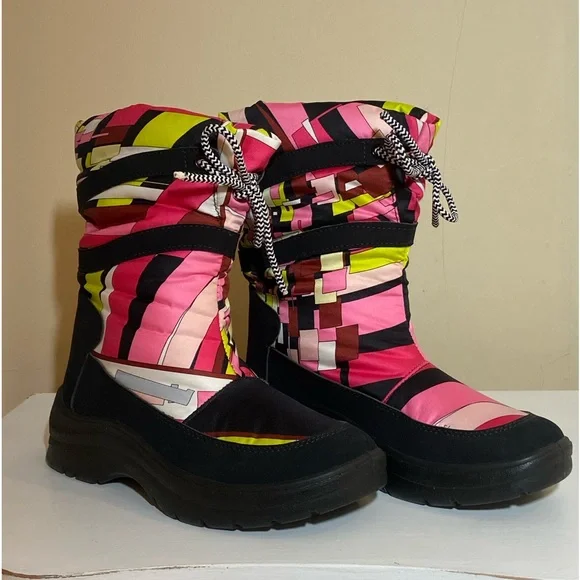 FINAL $ No Offers Emilio Pucci Authentic Classic Pink 60s Mod Design Moon Boots - Picture 13 of 13
